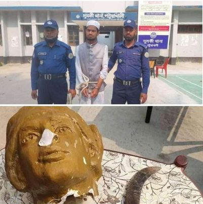 পটুয়াখালীতে মুক্তিযুদ্ধের ভাস্কর্য ভাঙ্গায় মুক্তিযোদ্ধাদের মাঝে ক্ষোভ, আটক-১