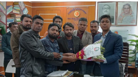 মাধবপুর উপজেলা নির্বাহী কর্মকর্তাকে ব্লাড সোসাইটি ইন বাংলাদেশ এর পক্ষ থেকে ফুলেল শুভেচ্ছা