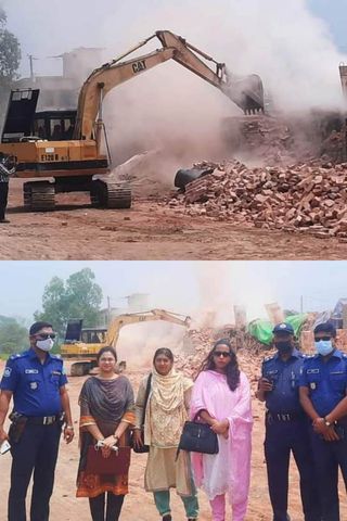 ধামরাইয়ে গুড়িয়ে দিল অবৈধ ইটভাটা।