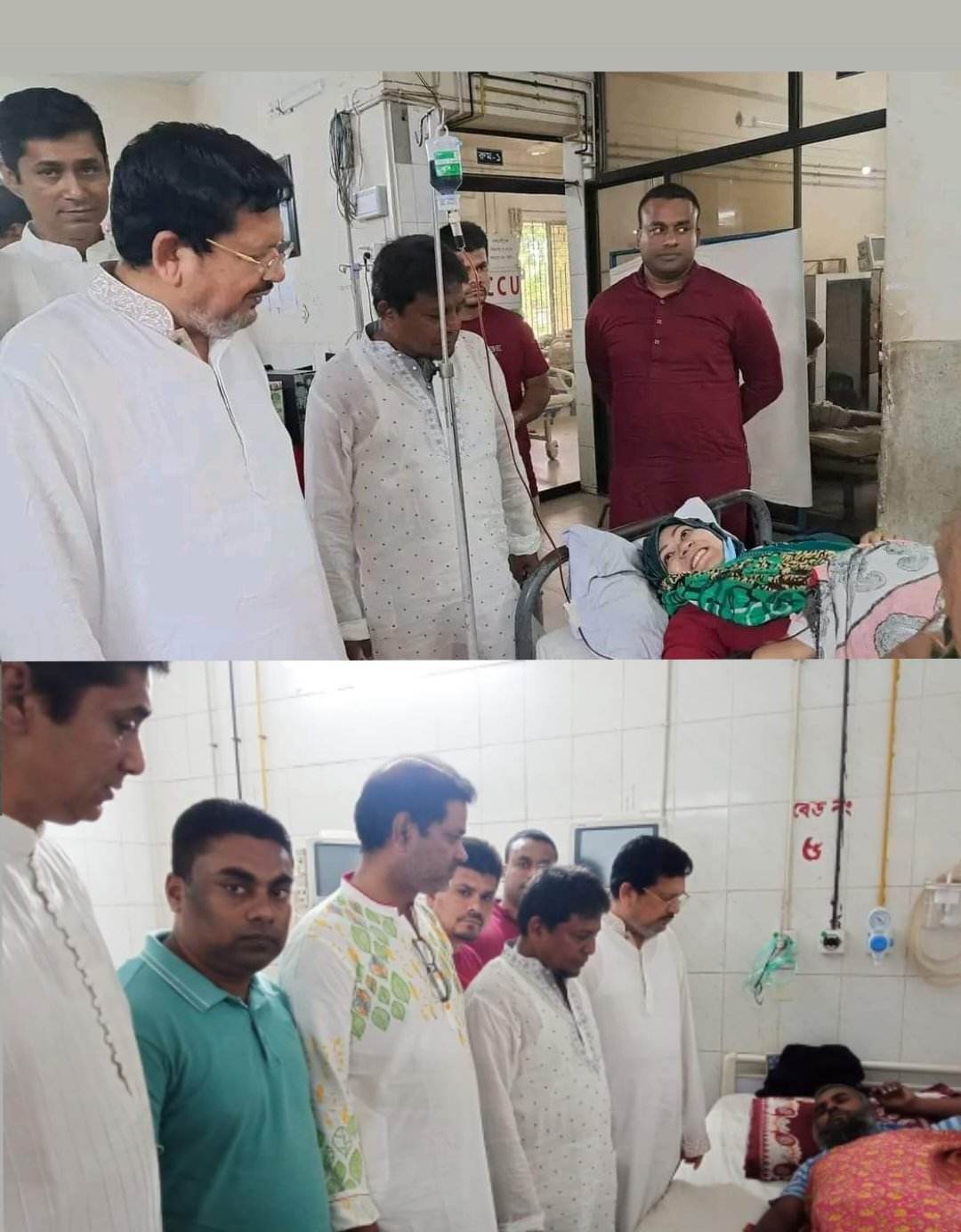 নেতাকর্মীদের খোঁজ খবর নিতে পাবনা সদর হাসপাতালে  শিমুল বিশ্বাস 
