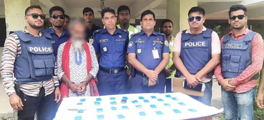 ভোলায় পুলিশের মাদকবিরোধী অভিযান; ৫৭৫০ পিছ ইয়াবাসহ কুমিল্লার মাদক ব্যবসায়ী আটক 