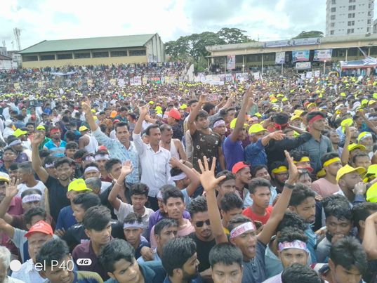 নোয়াখালী তে মেহনতী মানুষের পদযাত্রা 