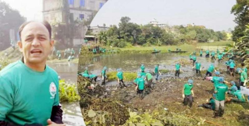 কথা রাখলেন ব্যারিস্টার সুমন, শপথ নিয়েই নেমেছেন খোয়াই নদী উদ্ধারে।