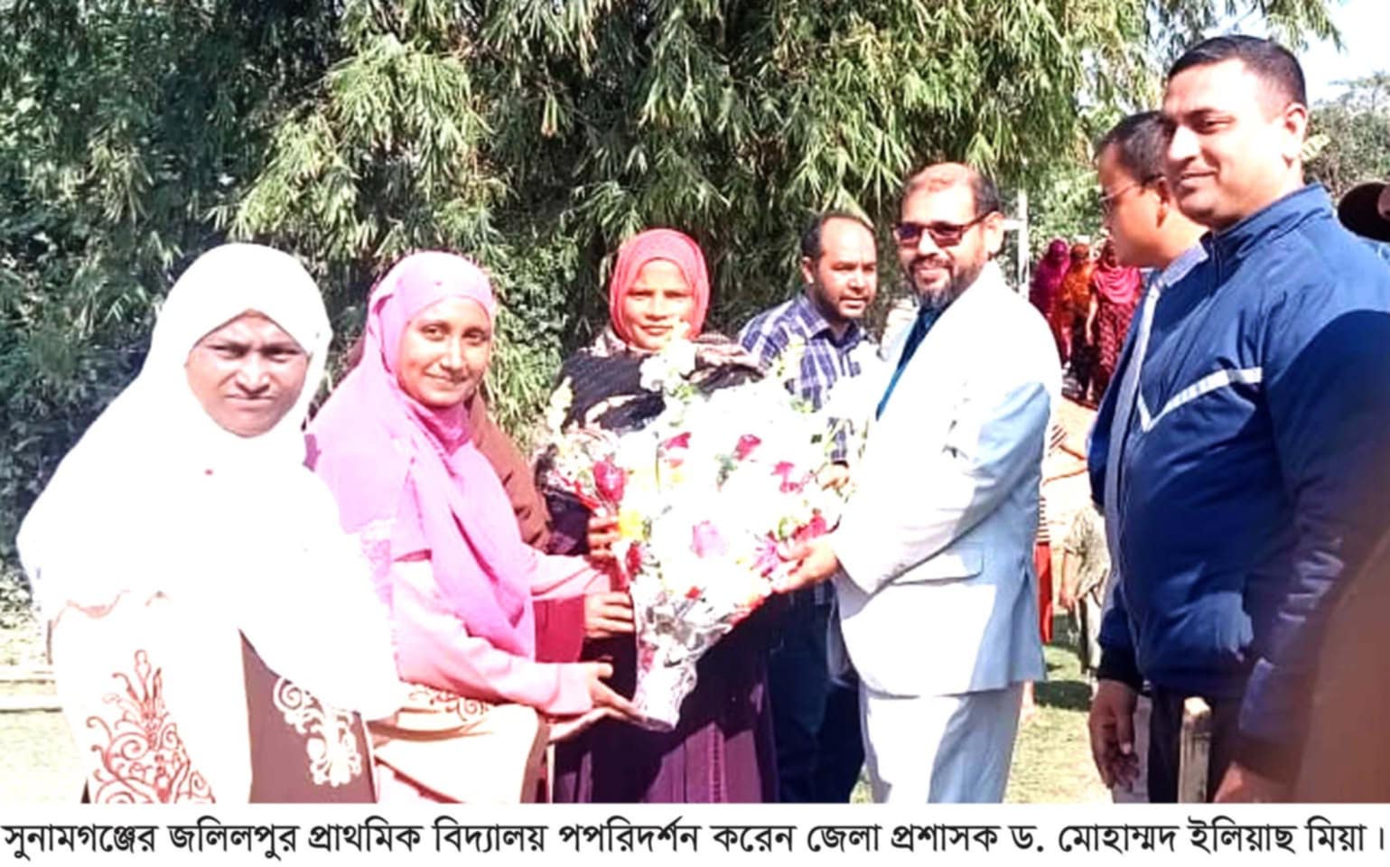 সুনামগঞ্জের জেলা প্রশাসকের জলিলপুর পৌর প্রাথমিক বিদ্যালয় পরিদর্শন ও ২৪৫জন শিক্ষার্থীর মাঝে শীতবস্ত্র বিরতন