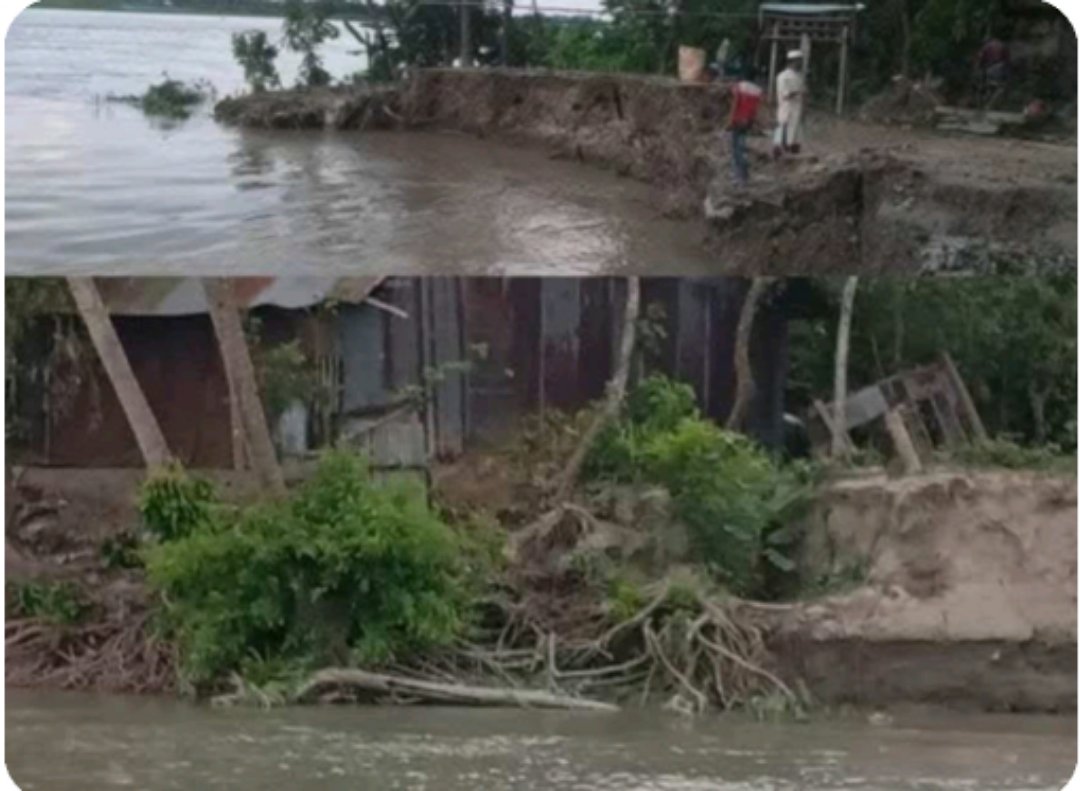 পটুয়াখালী বাউফল উপজেলায় তেতুলিয়া নদী ভাঙ্গনে টেকসই বেরিবাদ চাই