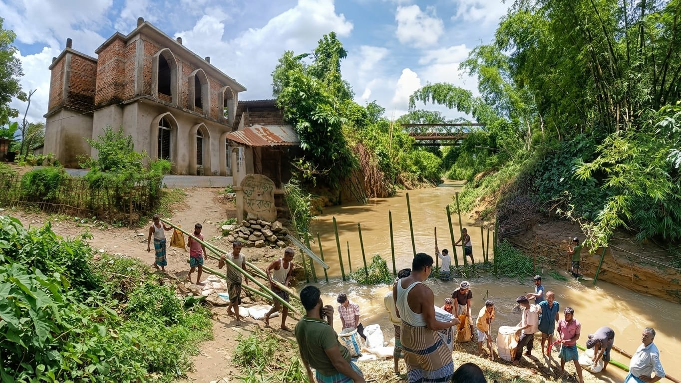রাঙ্গুনিয়ায় নদীভাঙনের মুখে মসজিদ-মাদ্রাসা: রক্ষায় এমপি হুম্মাম কাদের চৌধুরী ও কর্তৃপক্ষের হস্তক্ষেপ এবং স্থায়ী বাঁধ নির্মাণের দাবি