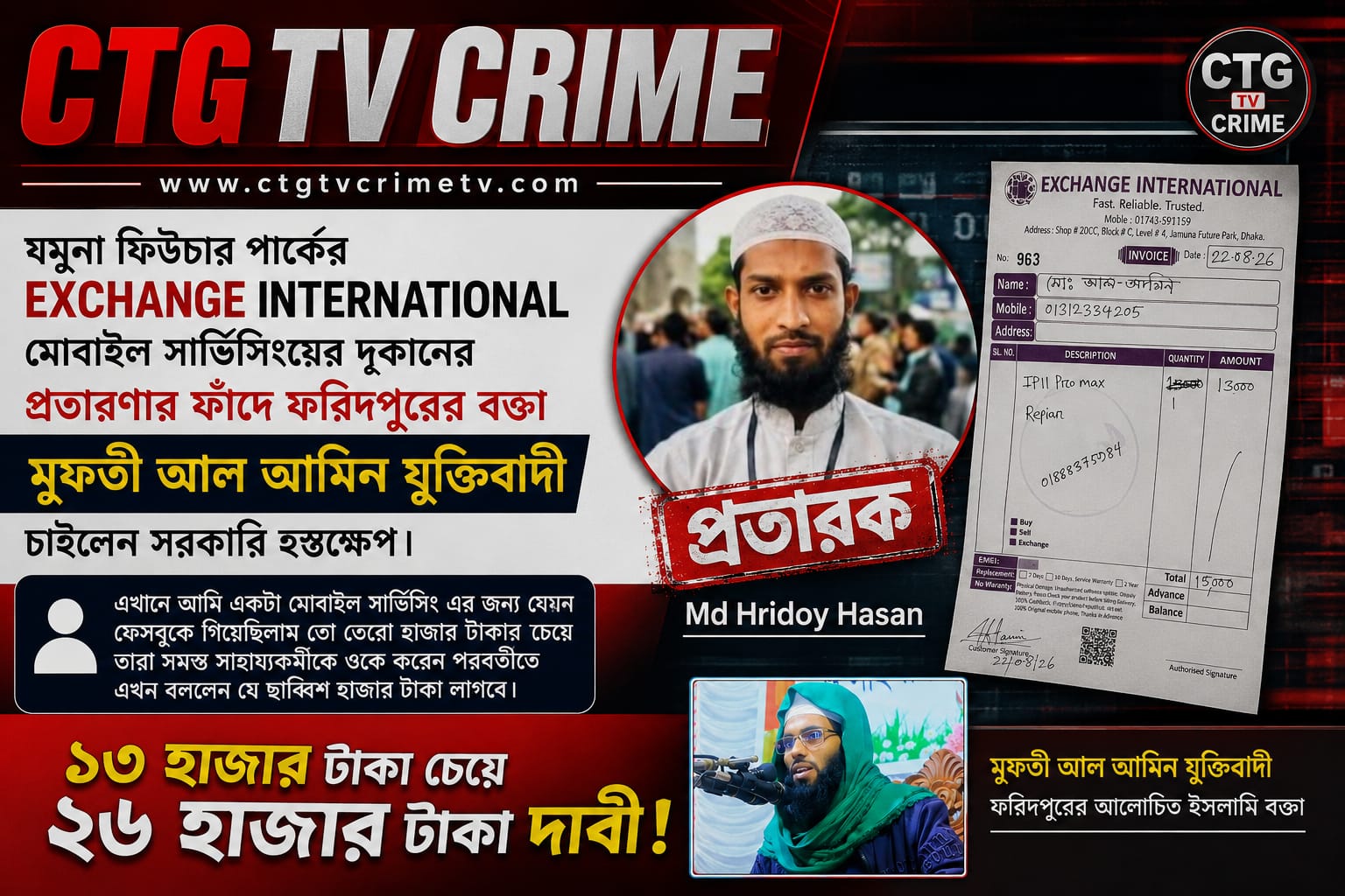 যমুনা ফিউচার পার্কে মোবাইল সার্ভিসিং নিয়ে অভিযোগ, ১৩ হাজার টাকার ভাউচার দিয়ে ২৬ হাজার টাকা দাবি